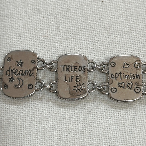 Brighton Vintage Silver Tree of Life Panel Charm Bracelet 7.5” - EUC - Picture 5 of 7